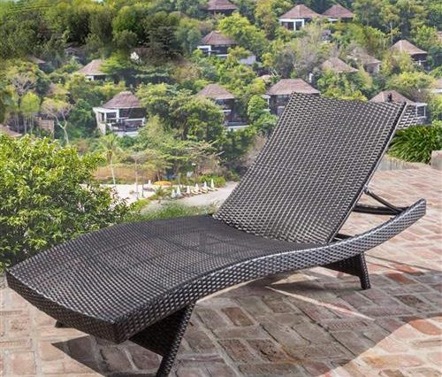 Wholesale purchase lounge chair from direct factory with small MOQ and best quality - black rattan outdoor recliner